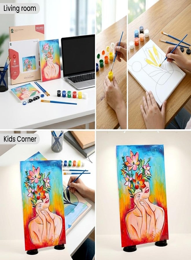 HOBBY INDIA مجموعة أدوات الرسم على القماش من هوبي إنديا للأطفال والكبار | فنون وحرف يدوية للبنات والأولاد | ديكور منزلي، غرفة نوم، غرفة معيشة، مكتب، وجدار | هدية عيد ميلاد أو هدية تذكارية | فن هندي (فن بوهو) - Image 2